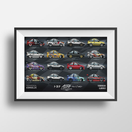 AE86 Past and Present Collection Poster Print