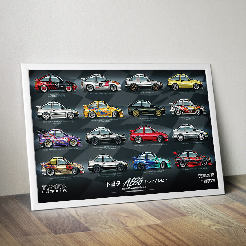 AE86 Past and Present Collection Poster Print