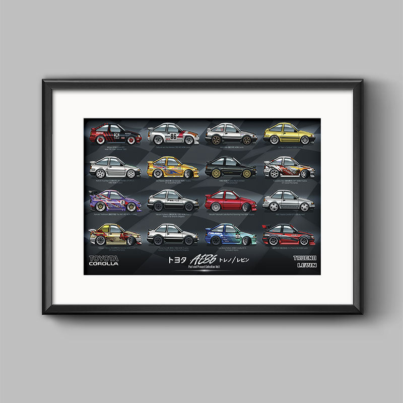 AE86 Past and Present Collection Poster Print