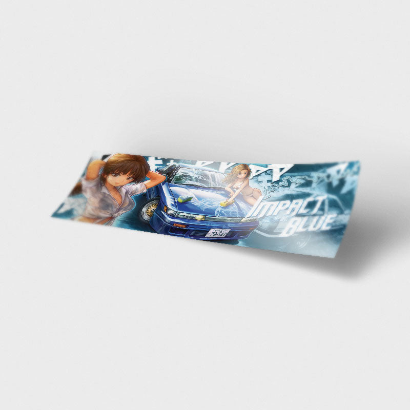 Initial D Impact Blue -  Team Banner Sticker