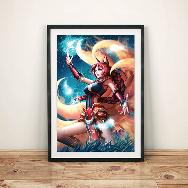 Foxfire Ahri Poster Print - nayukidraws