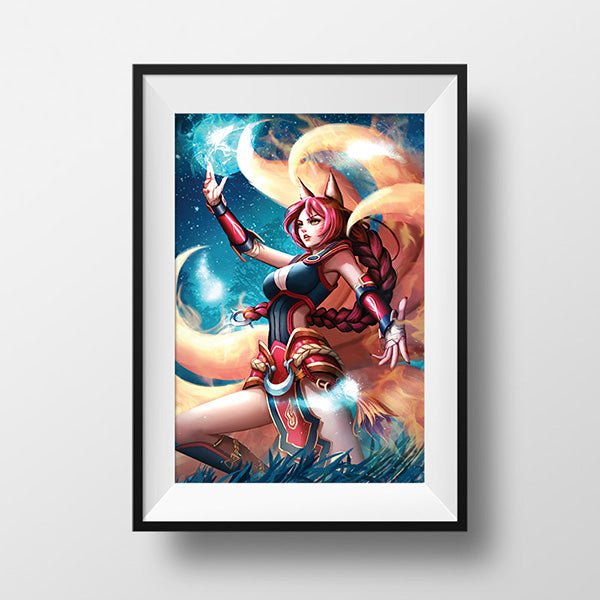 Foxfire Ahri Poster Print - nayukidraws