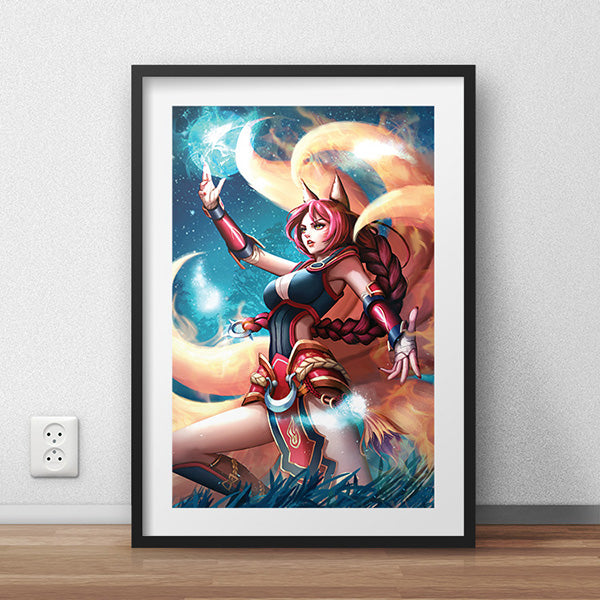 Foxfire Ahri Poster Print - nayukidraws