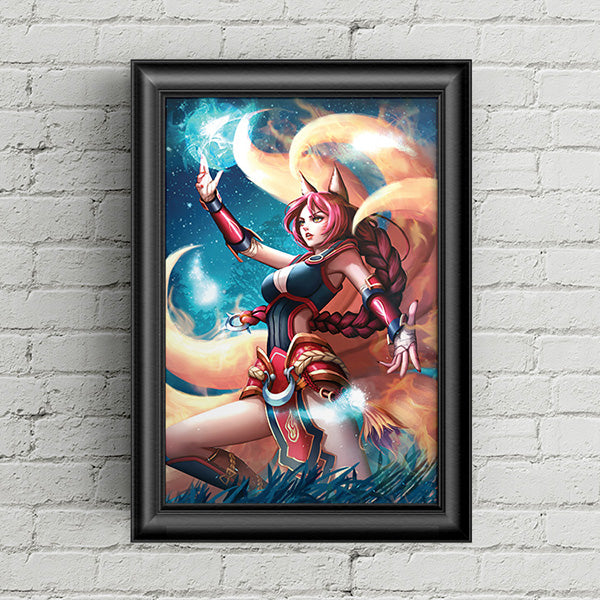 Foxfire Ahri Poster Print - nayukidraws