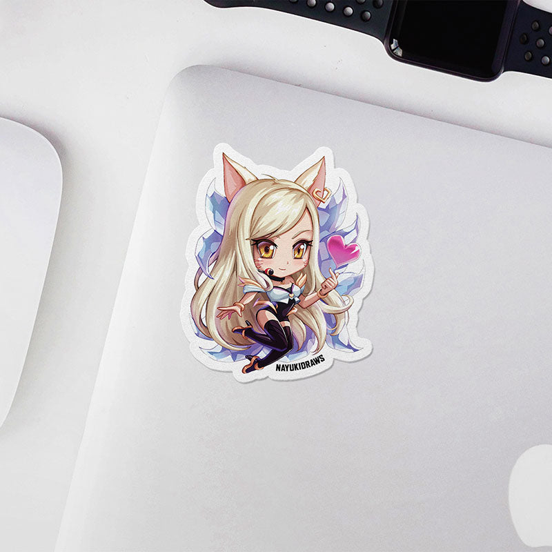 KDA Ahri Vinyl Sticker - nayukidraws