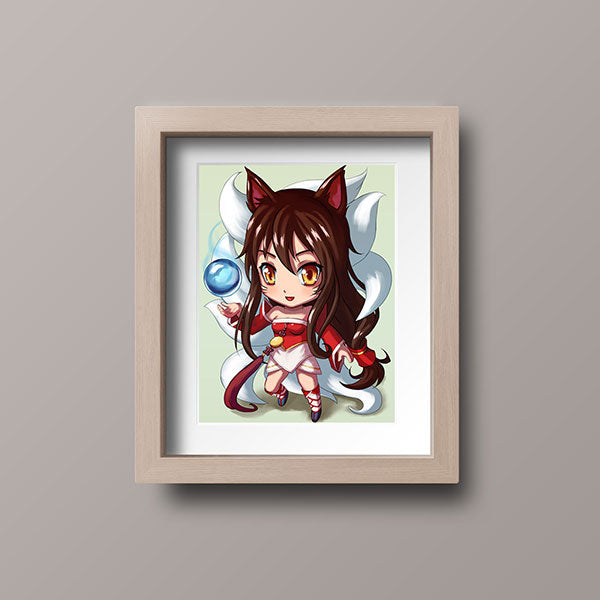 Ahri Chibi Mini Print - nayukidraws