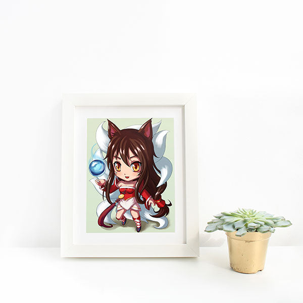 Ahri Chibi Mini Print - nayukidraws