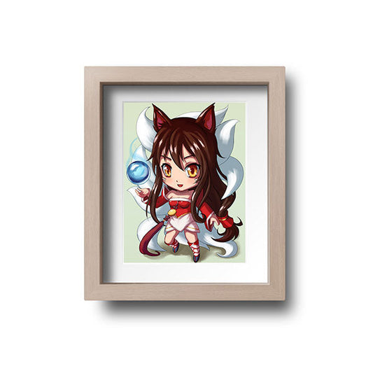 Ahri Chibi Mini Print - nayukidraws