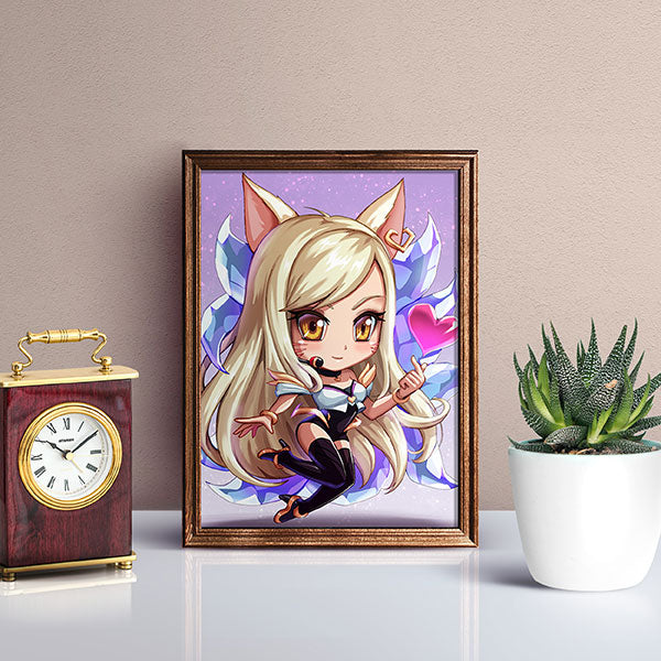 KDA Ahri Chibi Mini Print - nayukidraws