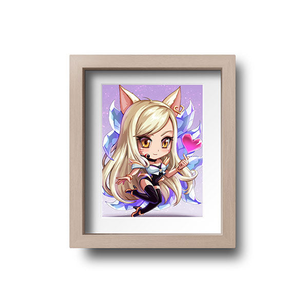 KDA Ahri Chibi Mini Print - nayukidraws