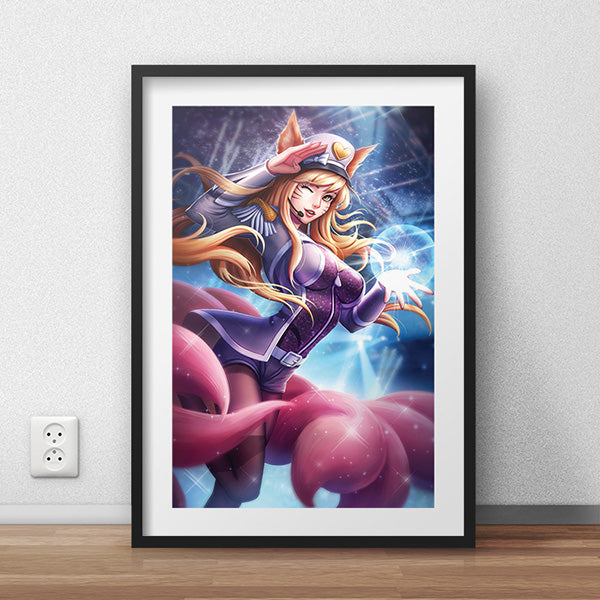 Popstar Ahri Poster Print - nayukidraws