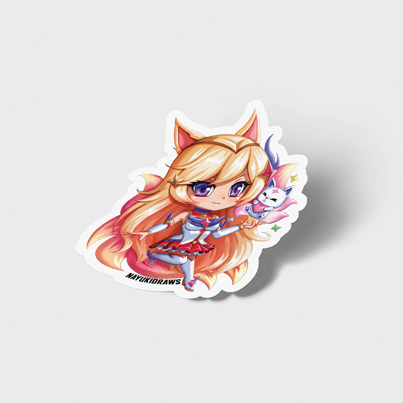 Star Guardian Ahri Vinyl Sticker - nayukidraws