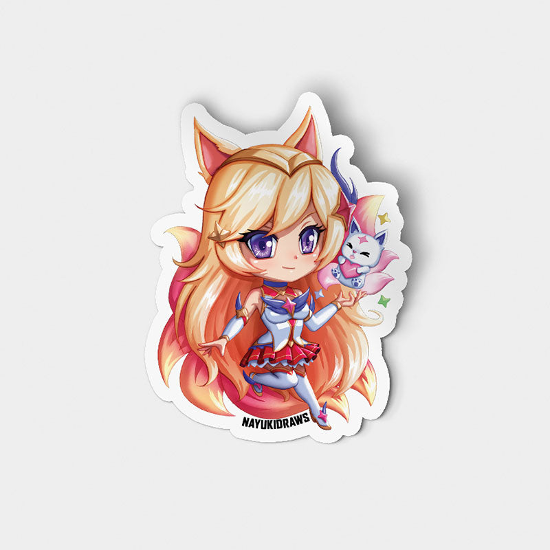 Star Guardian Ahri Vinyl Sticker - nayukidraws