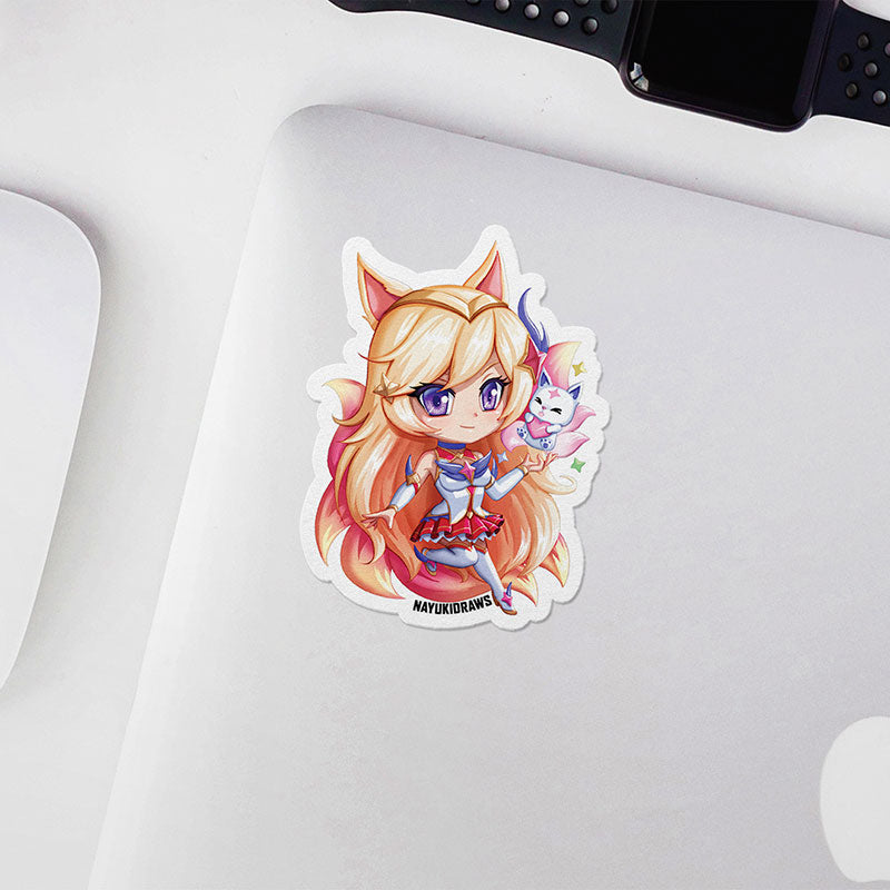 Star Guardian Ahri Vinyl Sticker - nayukidraws