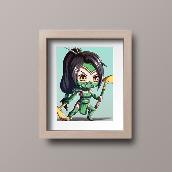 Akali Chibi Mini Print - nayukidraws
