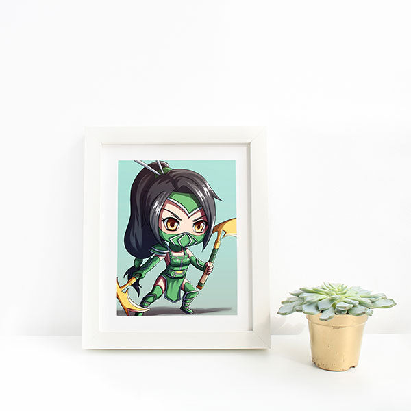 Akali Chibi Mini Print - nayukidraws