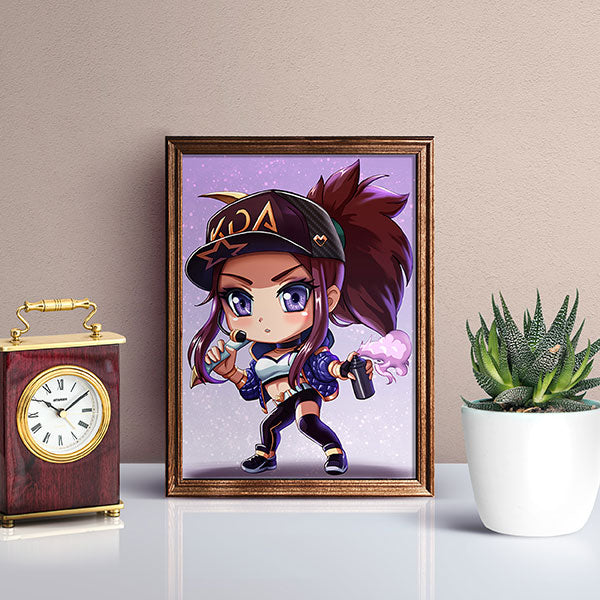 KDA Akali Chibi Mini Print - nayukidraws
