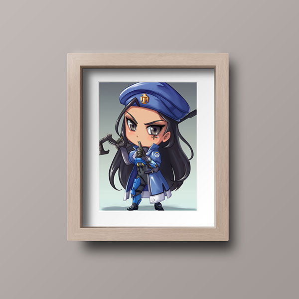 Captain Ana Amari Chibi Mini Print