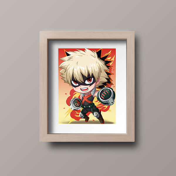 Bakugo Chibi Mini Print - nayukidraws