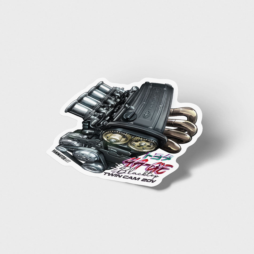 4AGE 20V Blacktop Engine AE86 AE92 AE101 AE111 Vinyl Sticker