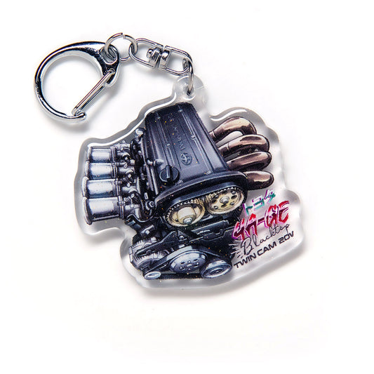 4AGE 20V Blacktop Engine AE86 AE92 AE101 AE111 Acrylic Charm Keychain