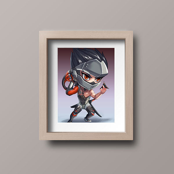 Blackwatch Genji Chibi Mini Print