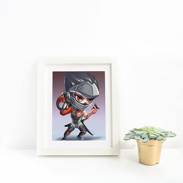 Blackwatch Genji Chibi Mini Print
