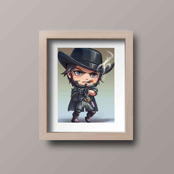 Blackwatch McCree Chibi Mini Print
