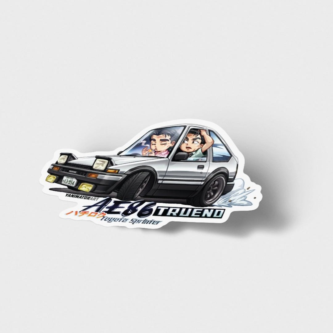 Initial D Cars & Character Vinyl Stickers FULL SET [16 PCS]