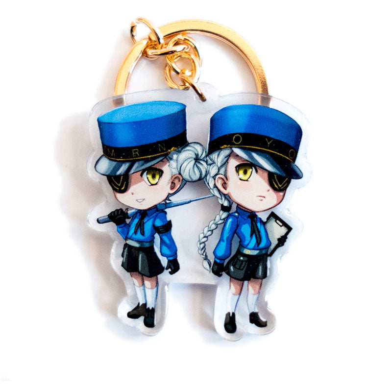 Caroline and Justine Acrylic Keychain - nayukidraws