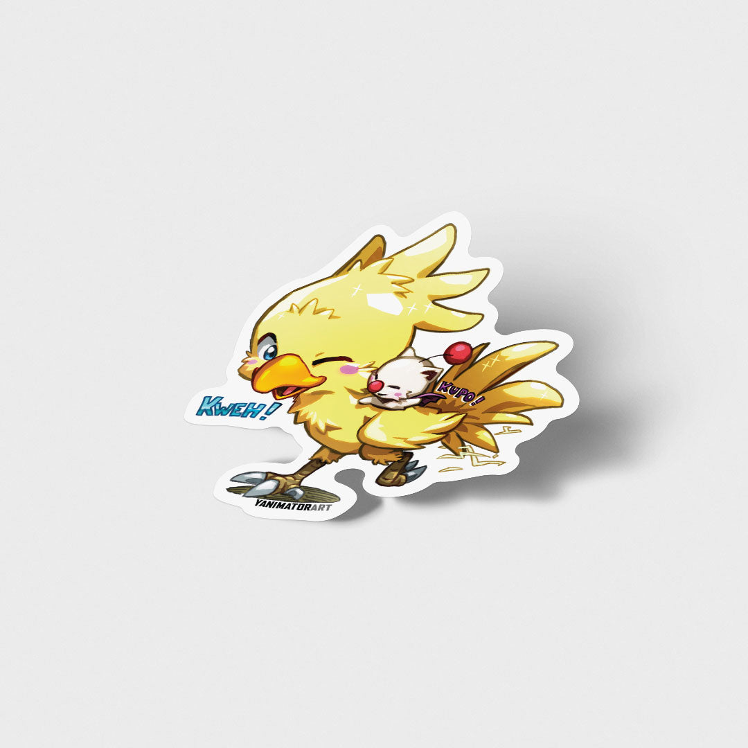 Chocobo & Moogle Vinyl Sticker