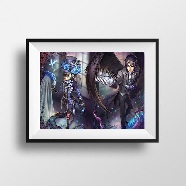 Ciel & Sebastien Set Poster Print - nayukidraws