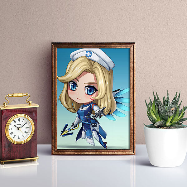Combat Medic Mercy Chibi Mini Print