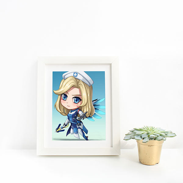 Combat Medic Mercy Chibi Mini Print