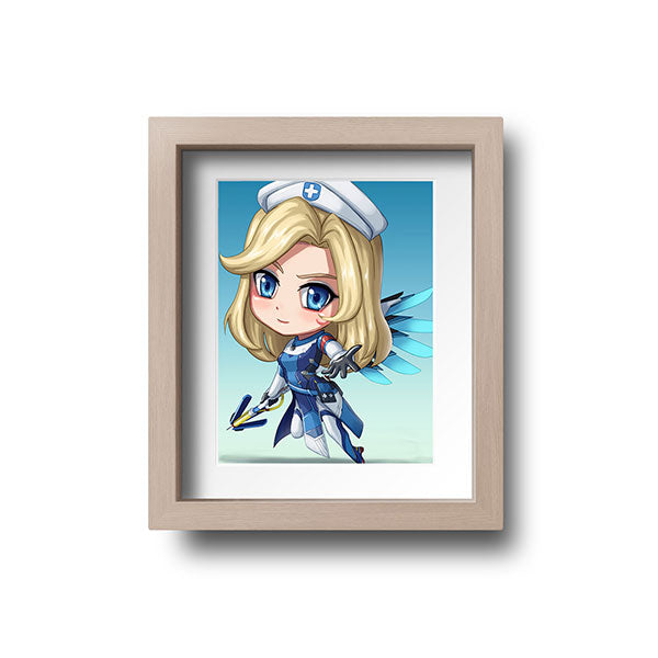 Combat Medic Mercy Chibi Mini Print