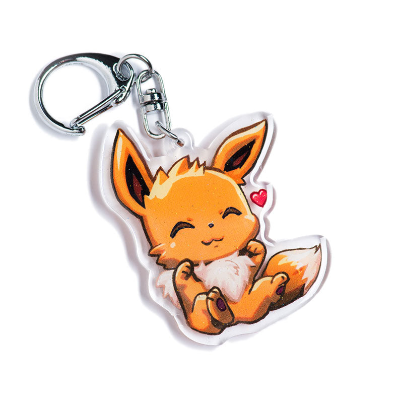 Pocket Brown Fox Acrylic Charm Keychain