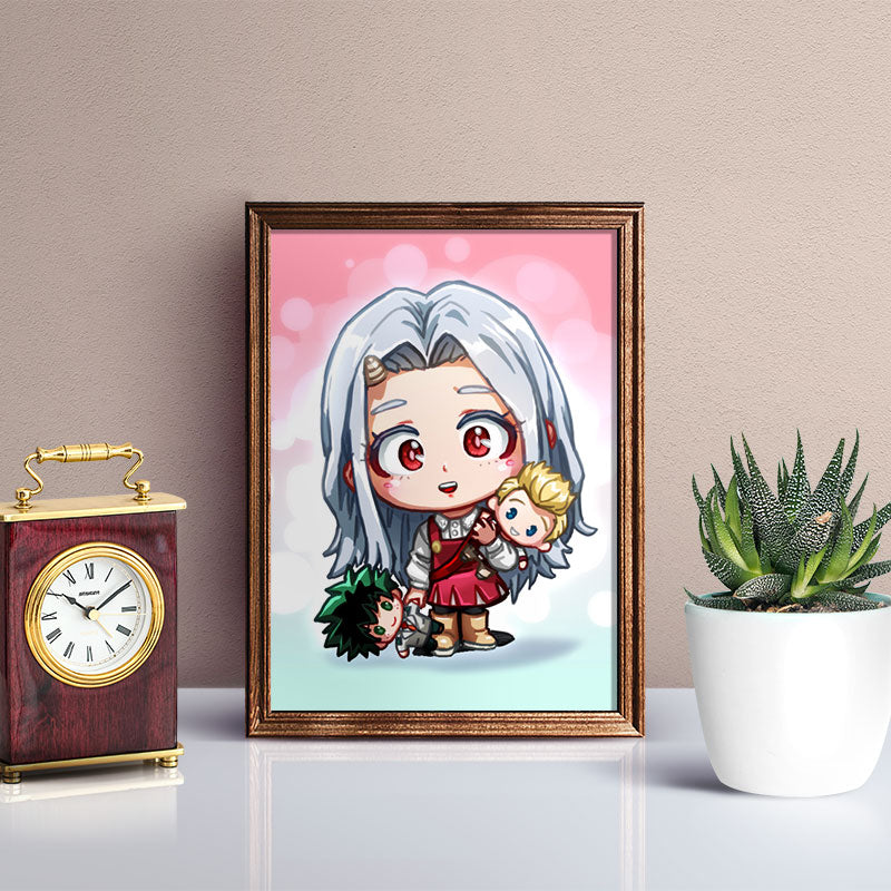 Eri Eri-Chan with Deku Midoriya & Lemillion Mirio Mini Print
