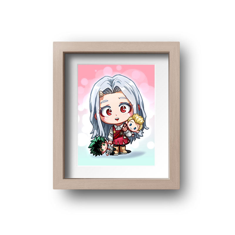 Eri Eri-Chan with Deku Midoriya & Lemillion Mirio Mini Print