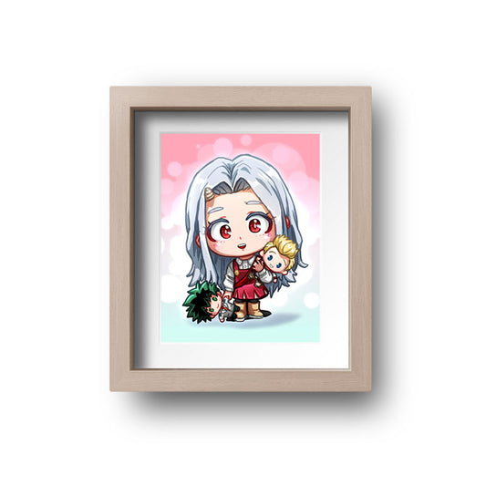 Eri Eri-Chan with Deku Midoriya & Lemillion Mirio Mini Print