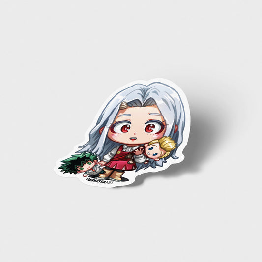 Eri Eri-Chan with Deku Midoriya & Lemillion Mirio Vinyl Sticker