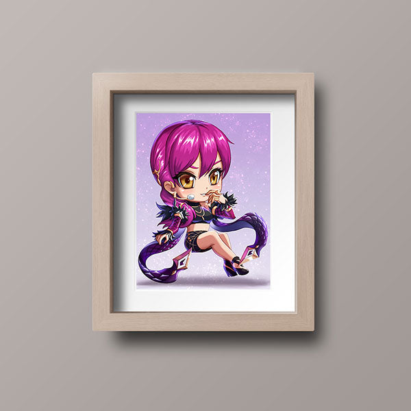 KDA Evelynn Chibi Mini Print - nayukidraws