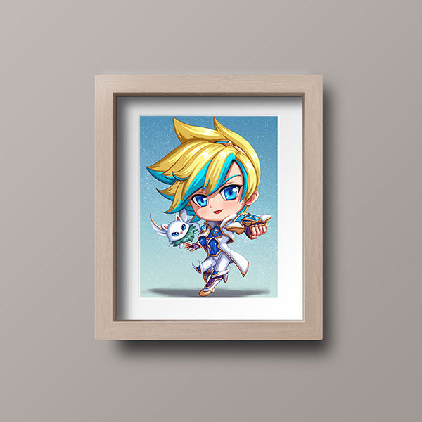 Star Guardian Ezreal Chibi Mini Print - nayukidraws