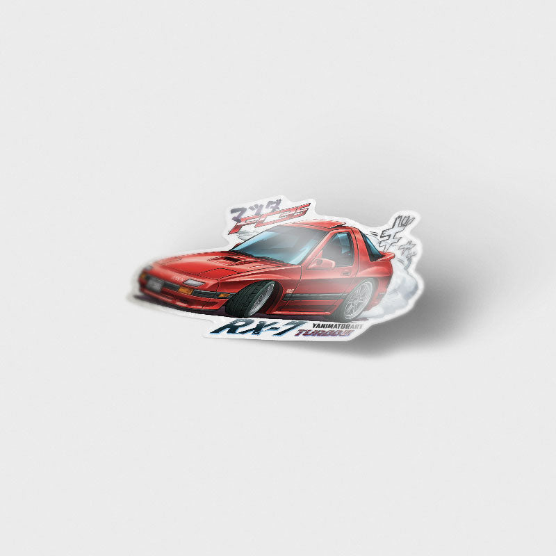 FC3S RX-7 Savanna Turbo II Red Vinyl Sticker