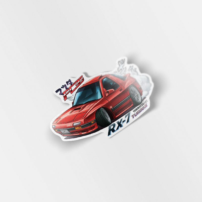 FC3S RX-7 Savanna Turbo II Red Vinyl Sticker