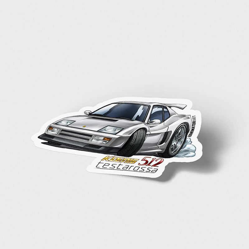 Testarossa Koenig 512 White (Wangan Midnight)Vinyl Sticker