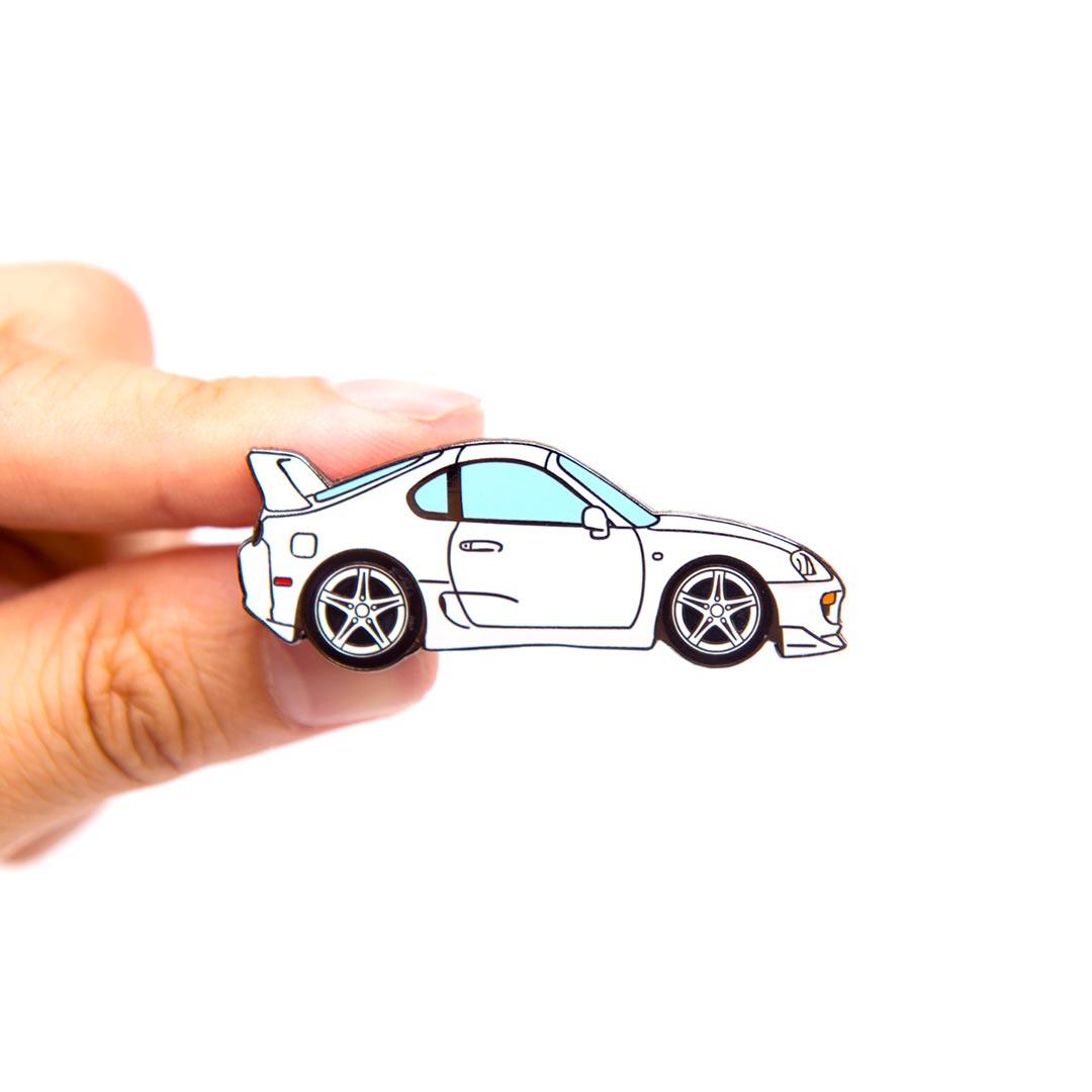 JZA80 Supra RZ MK4 White Metal Enamel Pin
