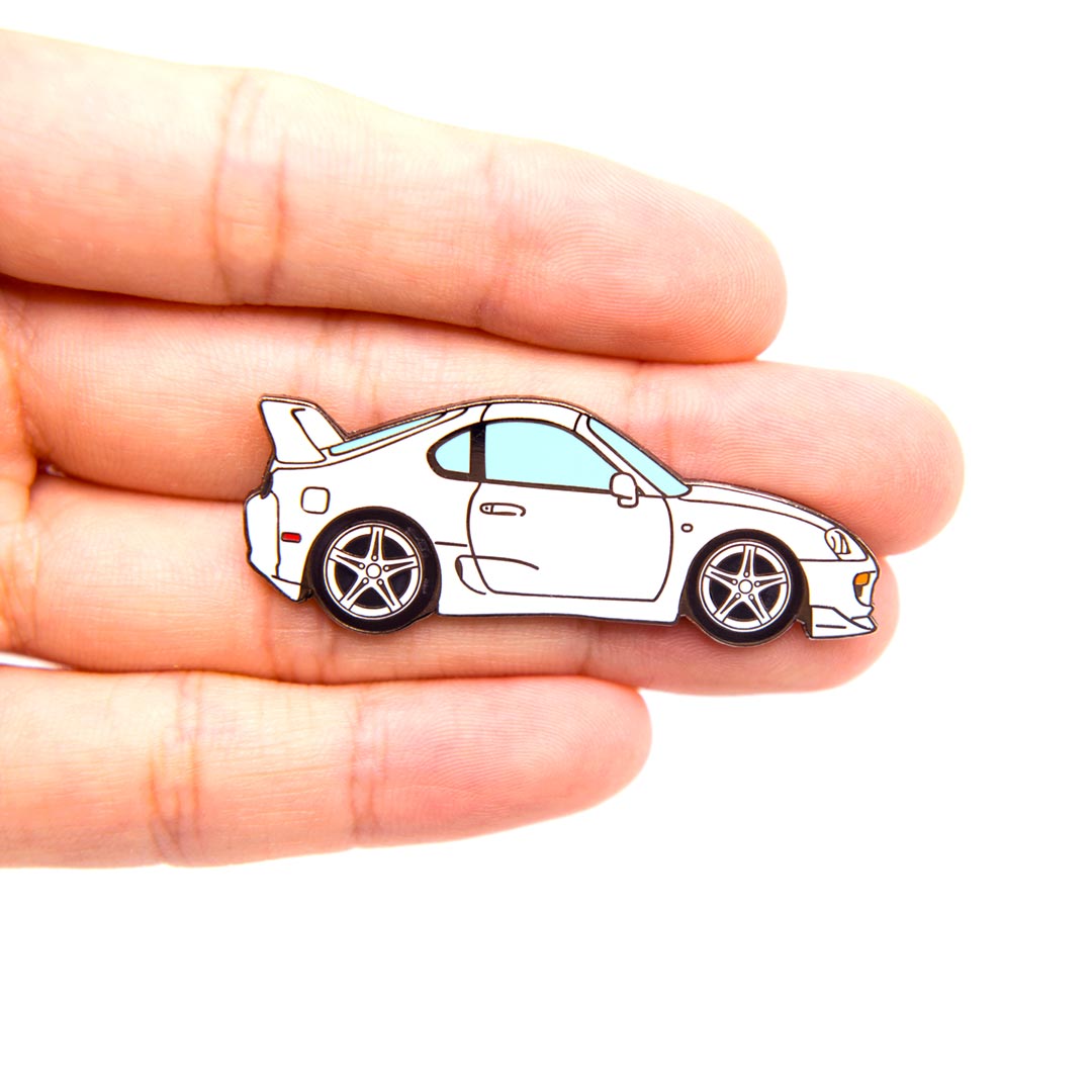 JZA80 Supra RZ MK4 White Metal Enamel Pin