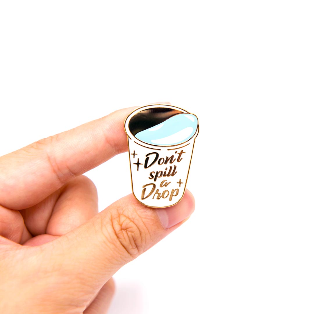 Paper Cup Don't Spill a Drop Tofu AE86 Takumi Bunta Fujiwara Metal Enamel Pin