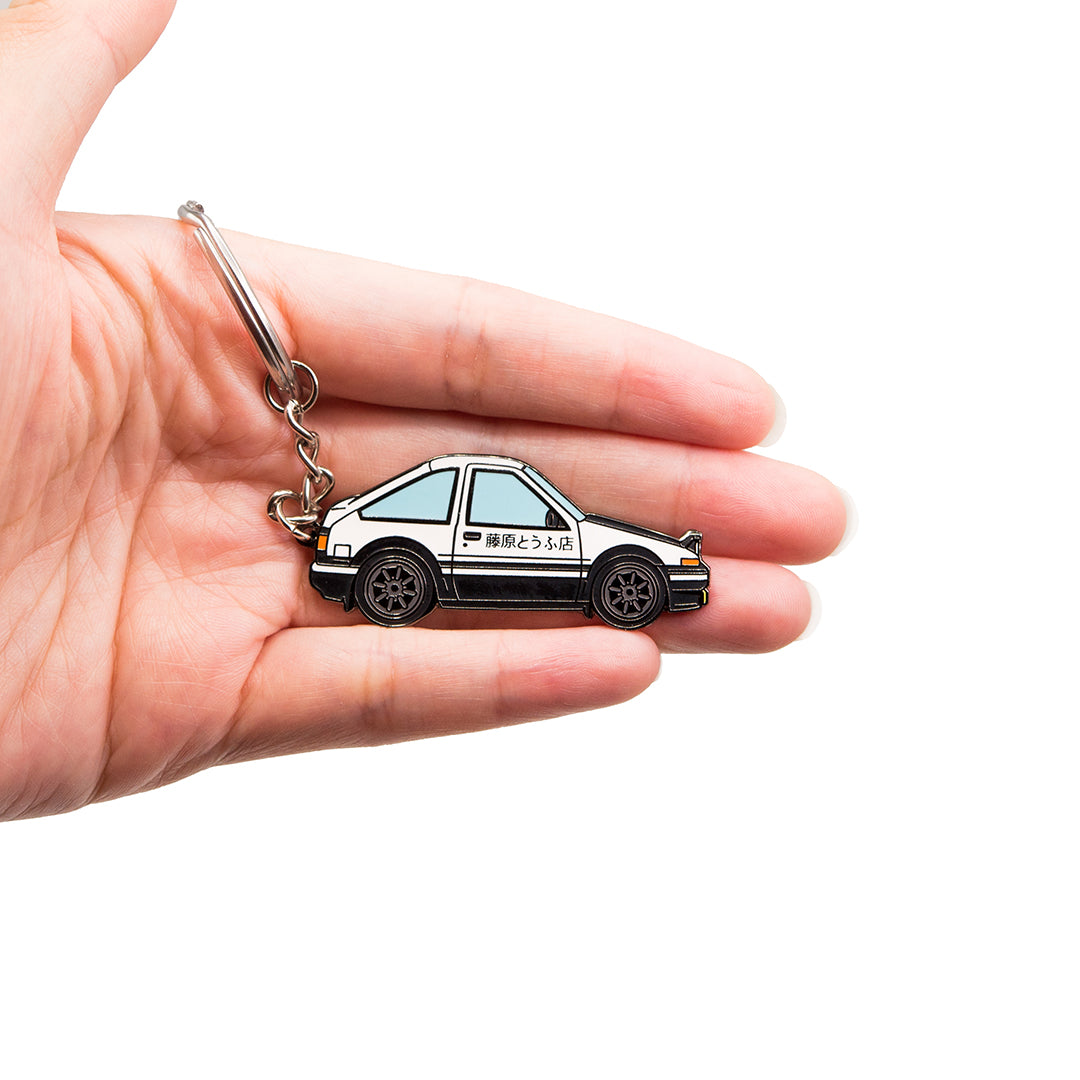 AE86 Trueno Takumi Fujiwara Metal Enamel Keychain