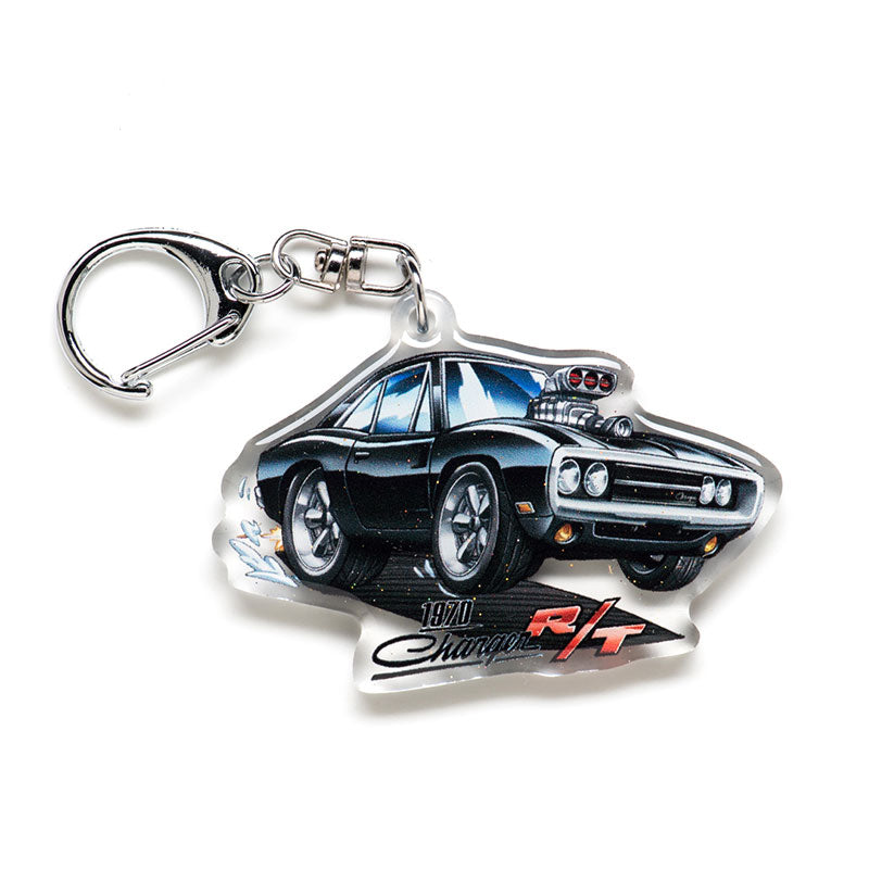 Charger R/T Dom FnF Black Acrylic Charm Keychain
